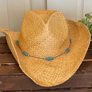 New!  Comfortable Beaded Straw Western Style Hat